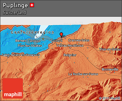 Political 3D Map of Puplinge