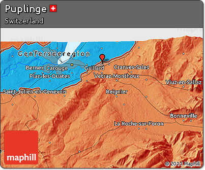 Political 3D Map of Puplinge