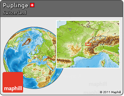 Physical Location Map of Puplinge