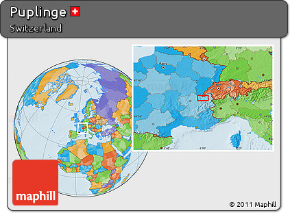 Political Location Map of Puplinge