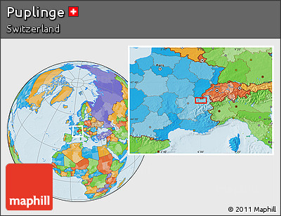 Political Location Map of Puplinge