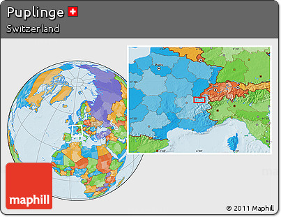 Political Location Map of Puplinge