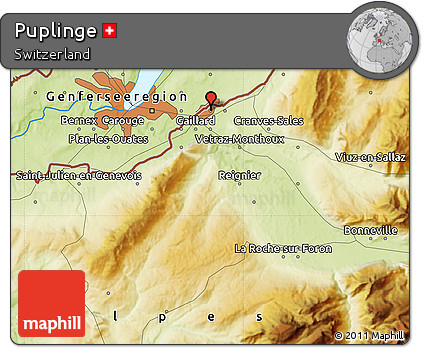 Physical Map of Puplinge