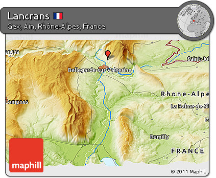 Physical Panoramic Map of Lancrans
