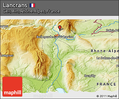 Physical Panoramic Map of Lancrans