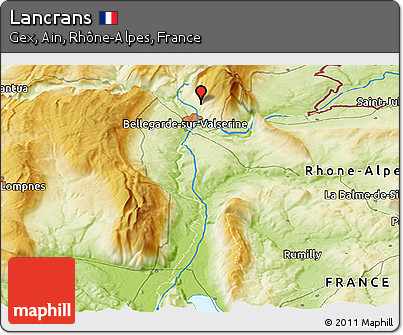 Physical Panoramic Map of Lancrans