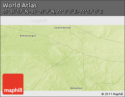 Physical 3D Map of the Area around 46° 1' 3" N, 71° 28' 29" E