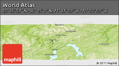 Physical Panoramic Map of the Area around 46° 1' 3" N, 71° 19' 29" W