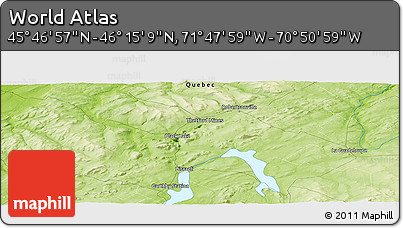 Physical Panoramic Map of the Area around 46° 1' 3" N, 71° 19' 29" W