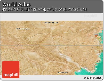 Satellite 3D Map of the Area around 46° 1' 3" N, 73° 10' 30" E