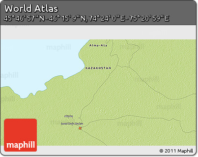 Physical 3D Map of the Area around 46° 1' 3" N, 74° 52' 30" E
