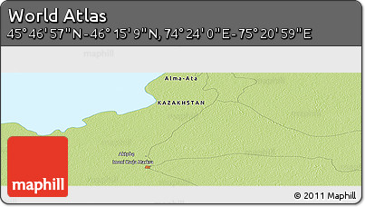 Physical Panoramic Map of the Area around 46° 1' 3" N, 74° 52' 30" E