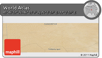 Satellite Panoramic Map of the Area around 46° 1' 3" N, 76° 34' 29" E