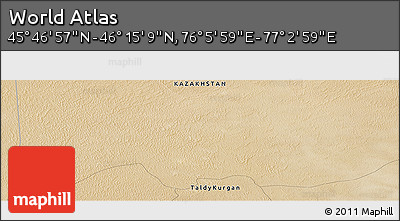 Satellite Panoramic Map of the Area around 46° 1' 3" N, 76° 34' 29" E