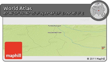 Physical Panoramic Map of the Area around 46° 1' 3" N, 78° 16' 30" E