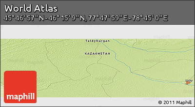 Physical Panoramic Map of the Area around 46° 1' 3" N, 78° 16' 30" E