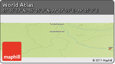 Physical Panoramic Map of the Area around 46° 1' 3" N, 78° 16' 30" E