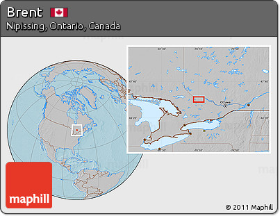 Gray Location Map of Brent, hill shading