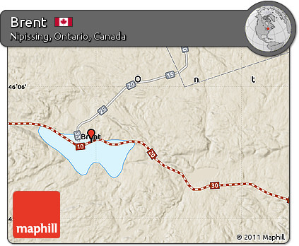 Shaded Relief Map of Brent