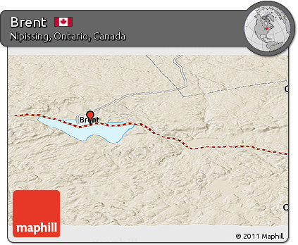 Shaded Relief Panoramic Map of Brent