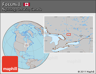 Gray Location Map of Fossmill