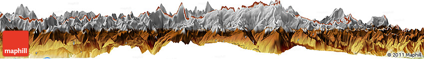 Physical Horizon Map of the Area around 46° 1' 3" N, 7° 43' 29" E