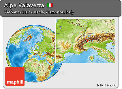 Physical Location Map of Alpe Valaverta