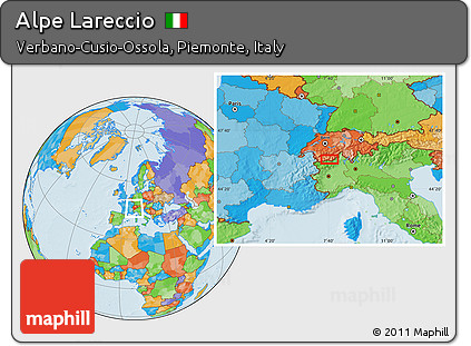 Political Location Map of Alpe Lareccio