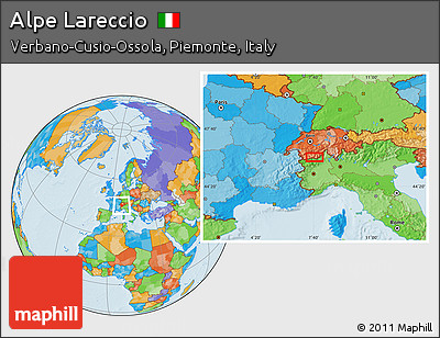 Political Location Map of Alpe Lareccio