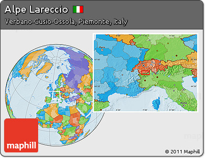Political Location Map of Alpe Lareccio