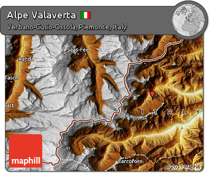 Physical Map of Alpe Valaverta