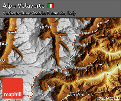 Physical Map of Alpe Valaverta