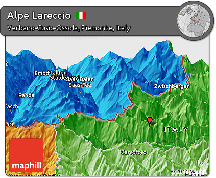 Political Panoramic Map of Alpe Lareccio