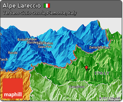 Political Panoramic Map of Alpe Lareccio