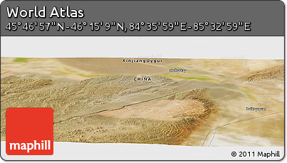 Satellite Panoramic Map of the Area around 46° 1' 3" N, 85° 4' 29" E