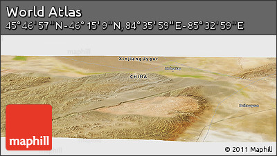 Satellite Panoramic Map of the Area around 46° 1' 3" N, 85° 4' 29" E