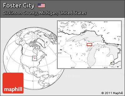 Blank Location Map of Foster City