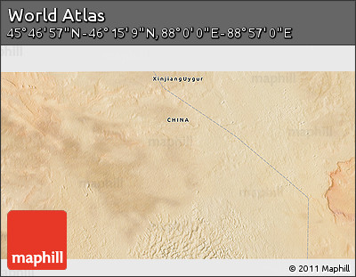 Satellite 3D Map of the Area around 46° 1' 3" N, 88° 28' 29" E