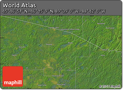 Satellite Map of the Area around 46° 1' 3" N, 89° 10' 30" W