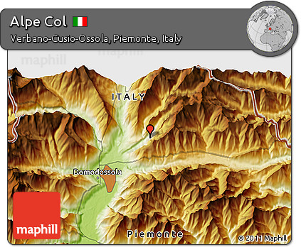 Physical 3D Map of Alpe Col