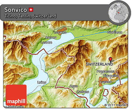 Physical 3D Map of Sonvico