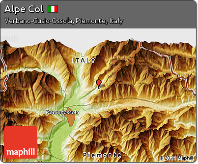 Physical 3D Map of Alpe Col