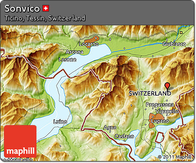 Physical 3D Map of Sonvico