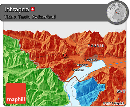 Political 3D Map of Intragna