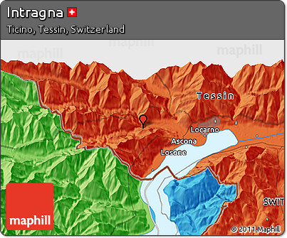Political 3D Map of Intragna