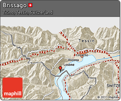 Shaded Relief 3D Map of Brissago
