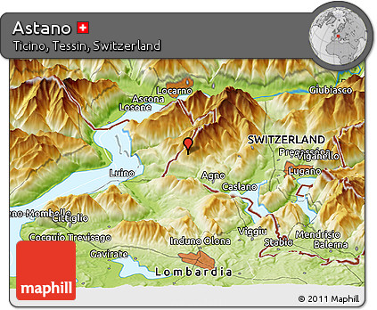 Physical Panoramic Map of Astano