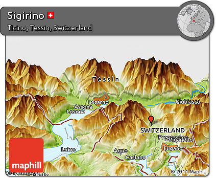 Physical Panoramic Map of Sigirino