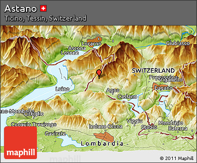Physical Panoramic Map of Astano