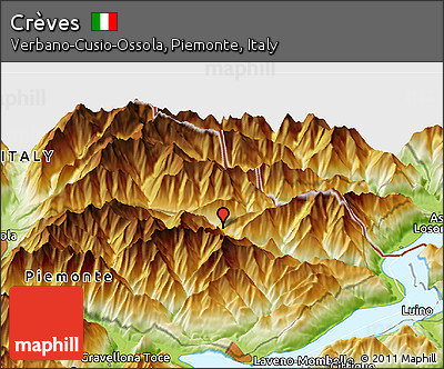 Physical Panoramic Map of Crèves